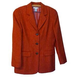 Vintage Talbots Rust Orange Wool Blazer Jacket Old Money Size 6